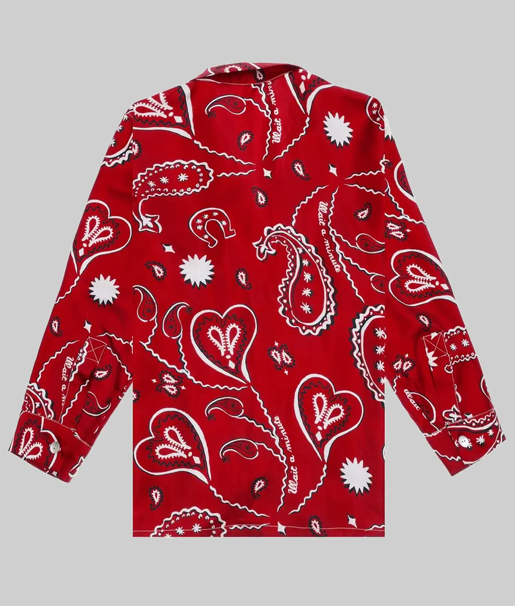 Emily In Paris S05 Lily Collins Red Paisley Shirt