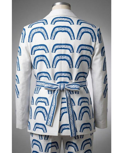 Emily In Paris S06 Samuel Arnold Blue Ancient Print Suit WorthVee