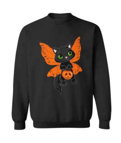 Fairy Cat Pumpkin Printed Sweatshirt USA Jackets