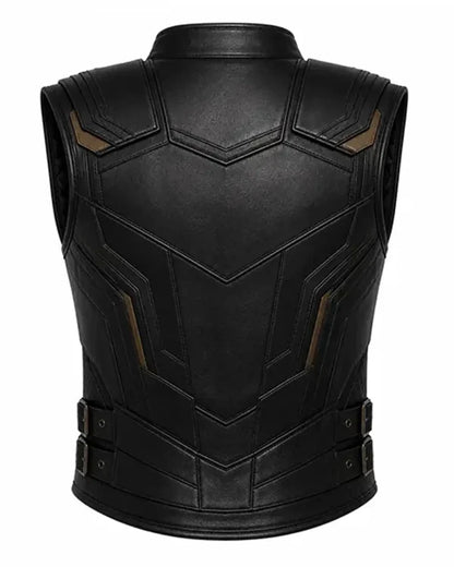 Thor Avengers Doomsday 2026 Black Leather Vest - side view