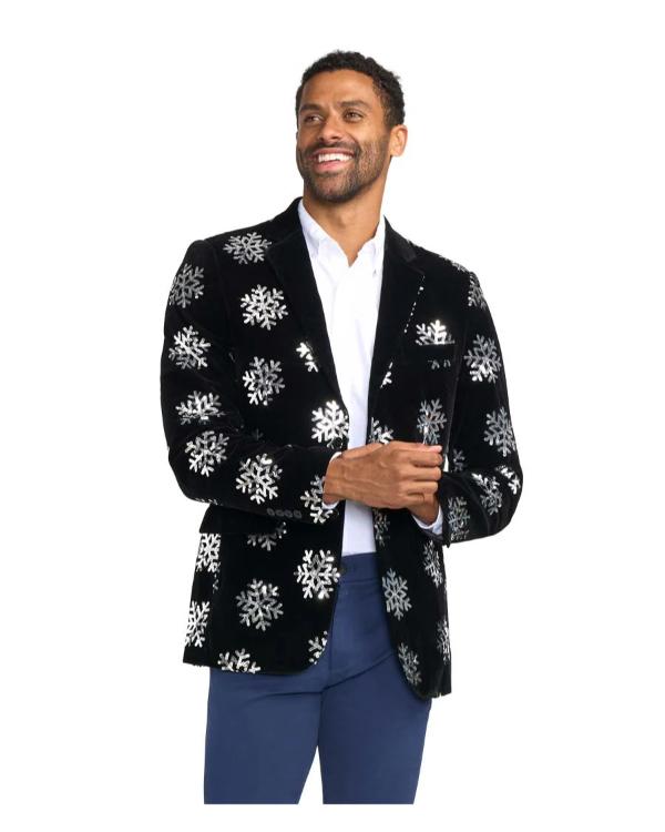 Finding Mr Christmas S02 Jonathan Bennett Snowflake Velvet Blazer