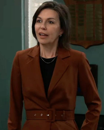 Finola Hughes General Hospital 2026 Brown Belted Blazer