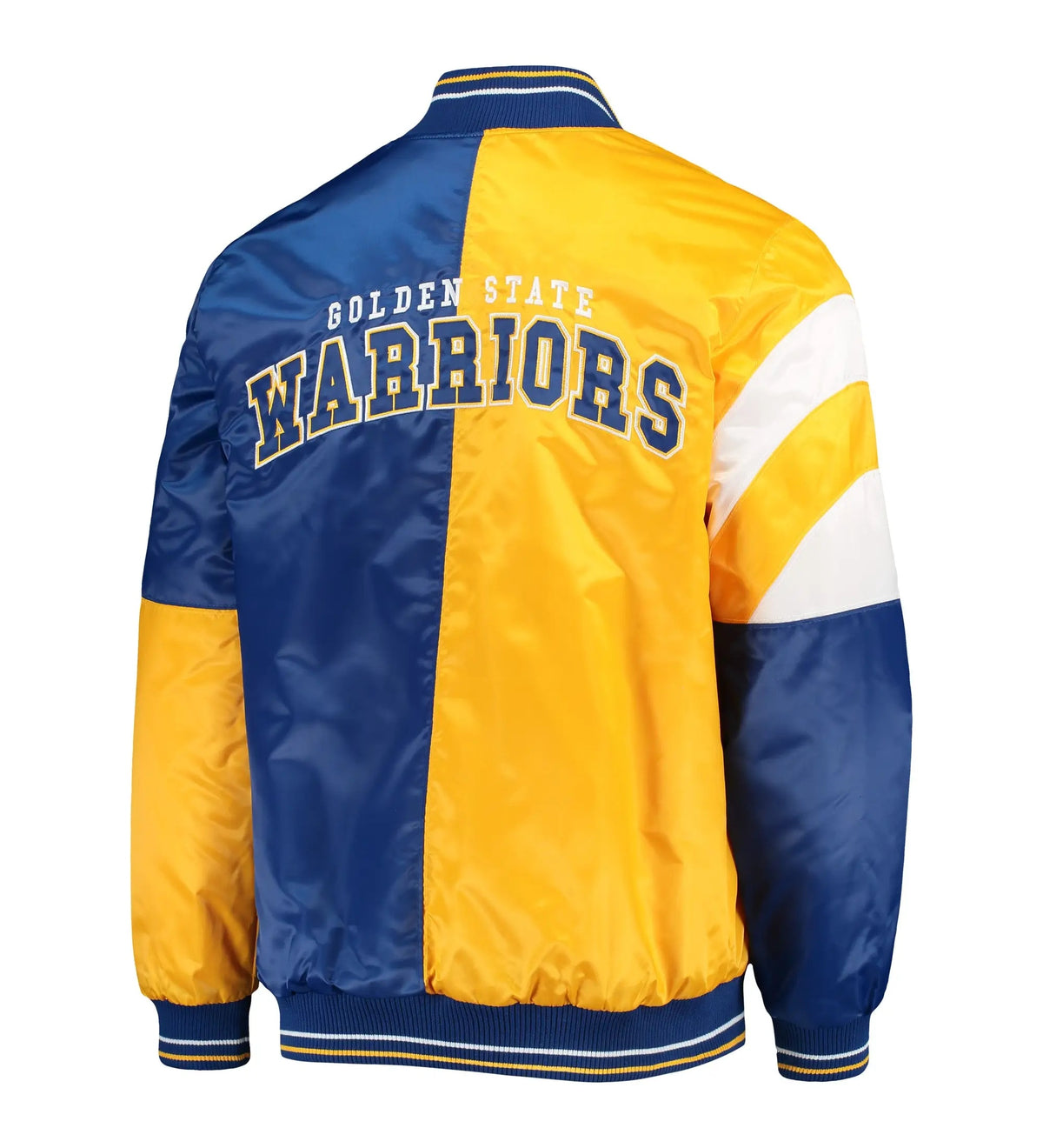 Golden State Warriors 75th Anniversary Leader Color Block Satin Jacket - detail view