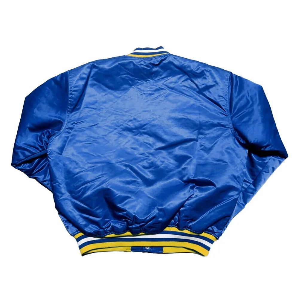 Golden State Warriors 90s NBA Royal Satin Jacket - side view