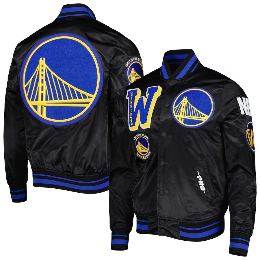 Golden State Warriors Mash Up Capsule Satin Jacket - side view