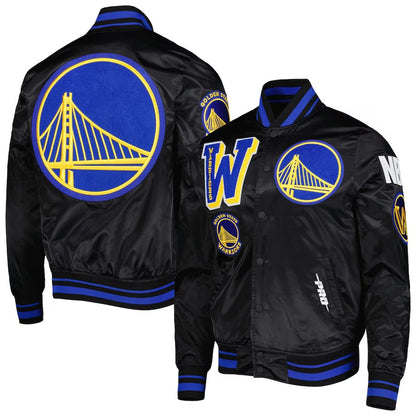 Golden State Warriors Mash Up Capsule Satin Jacket - side view