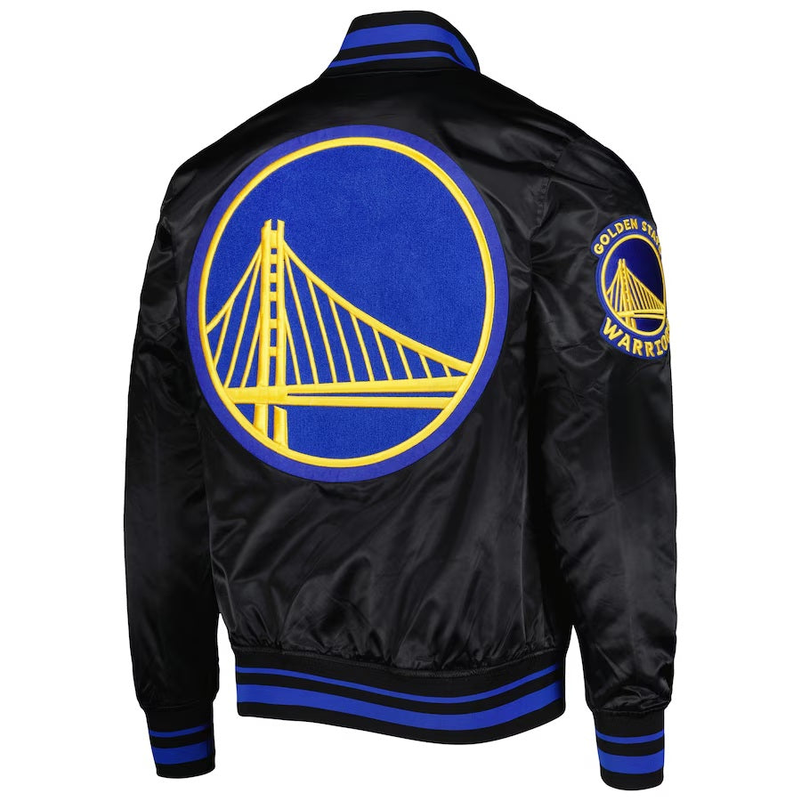 Golden State Warriors Mash Up Capsule Satin Jacket - back view