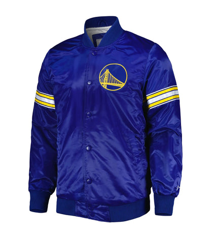 Golden State Warriors Pick & Roll Full-Snap Satin Varsity Jacket