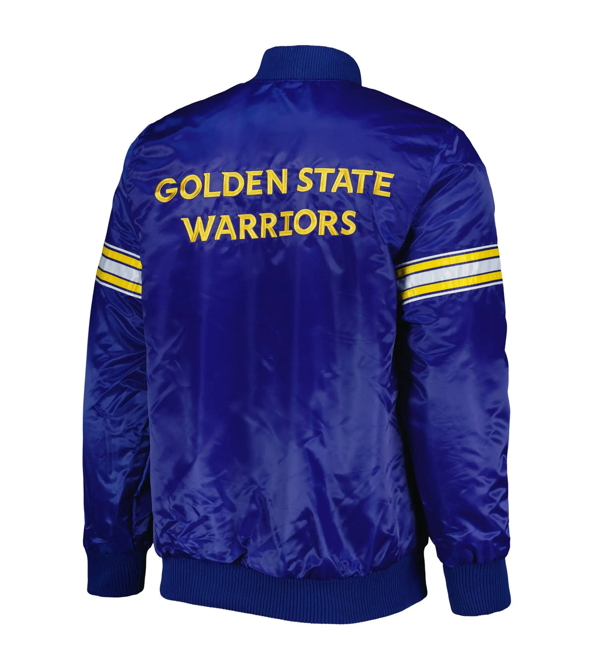 Golden State Warriors Pick & Roll Full-Snap Satin Varsity Jacket - back view