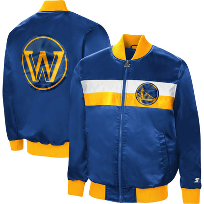 Golden State Warriors The Ambassador Satin Full-Zip Jacket - side view
