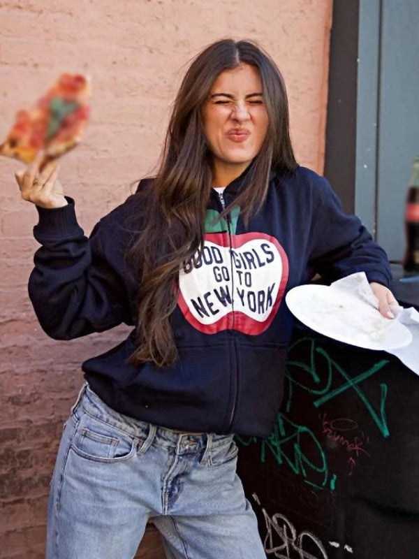 Good Girls Go To New York Navy Zip Hoodie - view 2