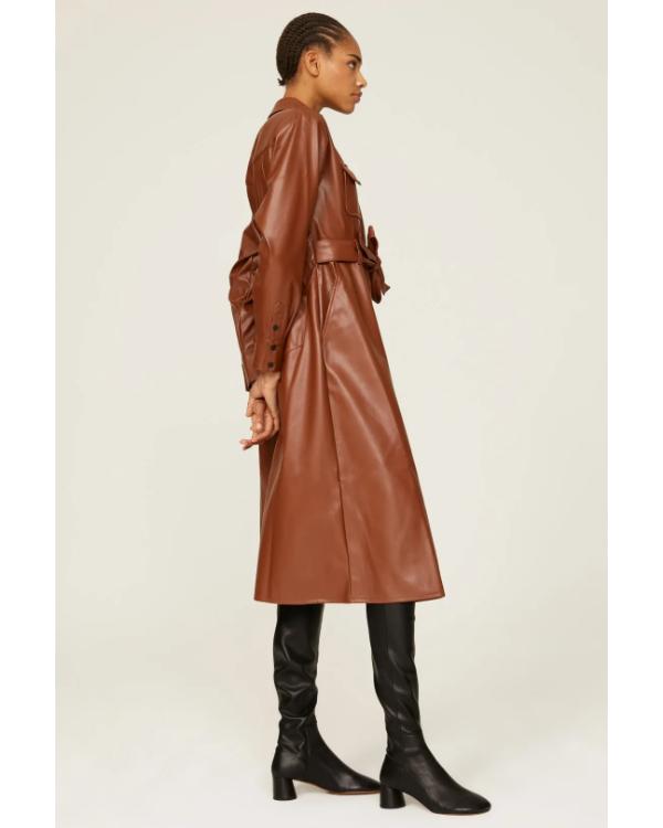 Good Morning America Rhiannon Ally Brown Leather Shirt Dress - view 5
