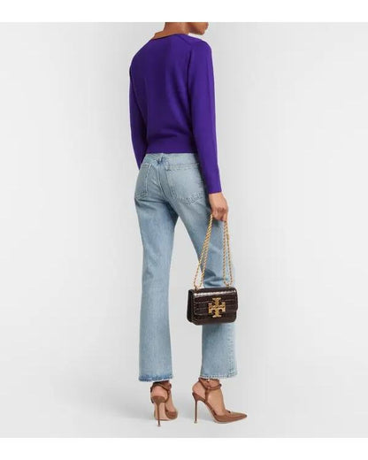 Sophie Flay Good Morning America 2026 Purple Polo Sweater - side view