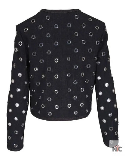 Good Morning America Joy Behar Black Grommet Jacket Clanton Jacket