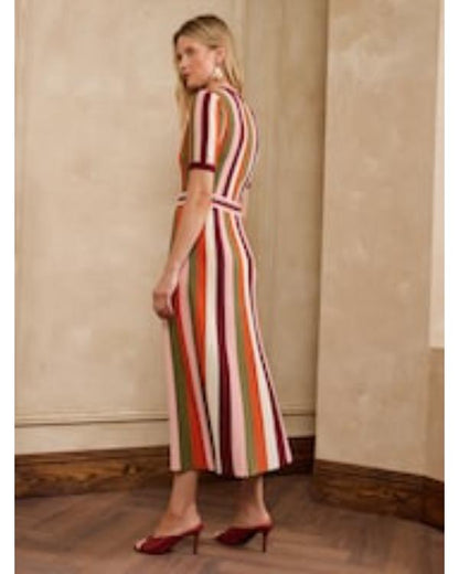 Good Morning Britain Kate Garraway Multicolor Striped Midi Dress - view 4
