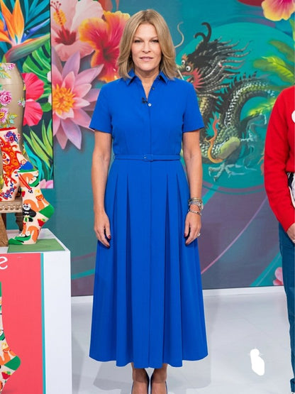Good Morning America 2026 Tory Johnson Blue Shirt Dress WorthVee