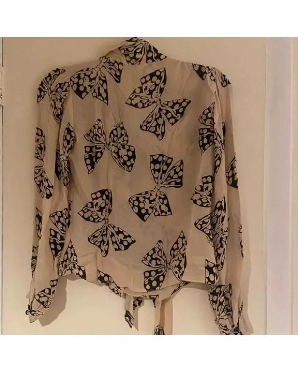 Gossip Girl S02 Leighton Meester Ribbon Print Blouse