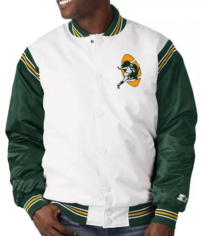 Green Bay Packers Historic Renegade Satin Jacket - back view