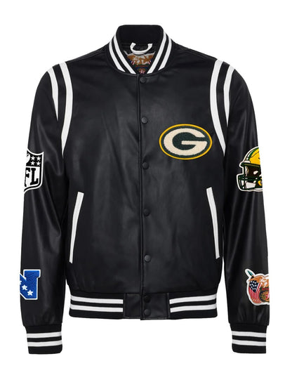 Green Bay Packers Jeff Hamilton Vegan Leather Jacket