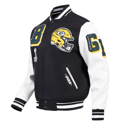 Green Bay Packers Mashup Varsity Jacket - back view