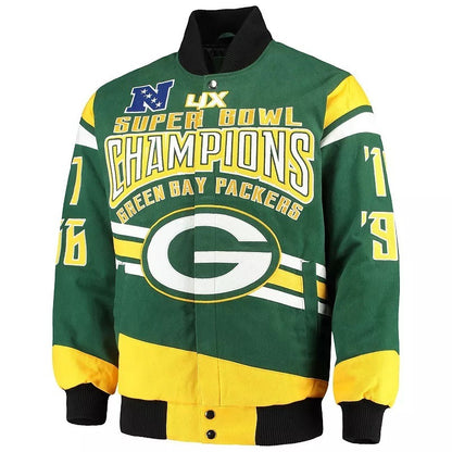 Green Bay Packers Super Bowl Championship Jacket - back view