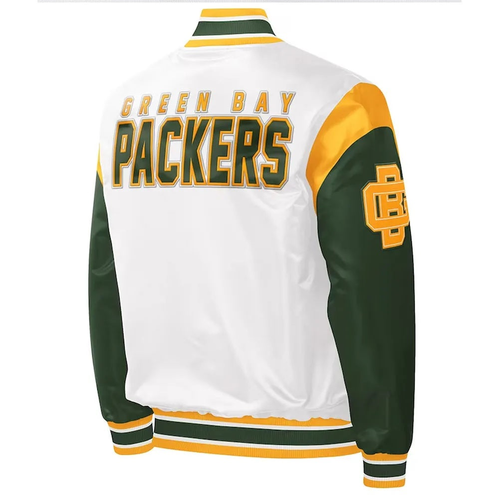 Green Bay Packers Throwback Warm Up Pitch Jacket - back view