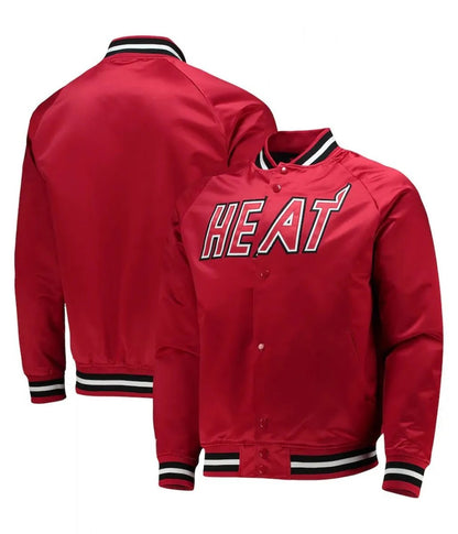 Hardwood Classics Miami Heat Red Jacket - side view