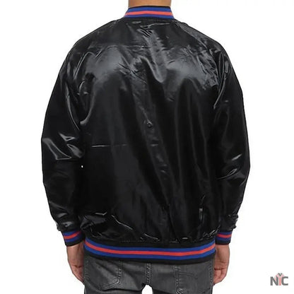 Hardwood Classics NY Knicks Satin Black Jacket Clanton Jacket