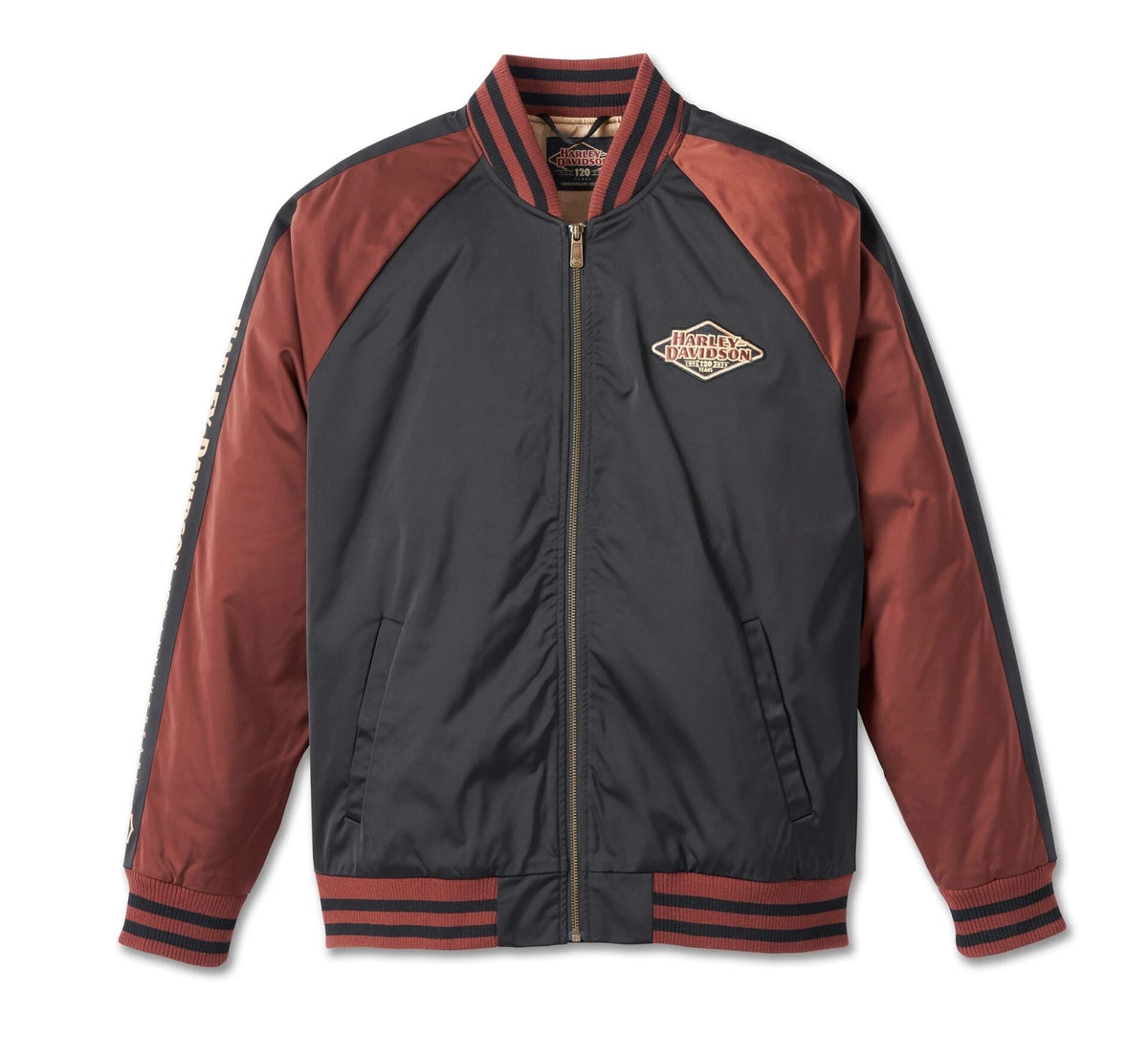 Harley Davidson 120th Anniversary Satin Varsity Jacket