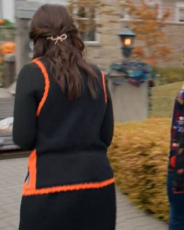 Lacey Chabert Haul Out the Halloween Orange Knit Vest - side view