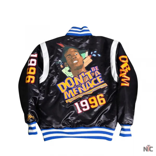 Headgear Classic Black Don’t Be a Menace Satin Jacket Clanton Jacket