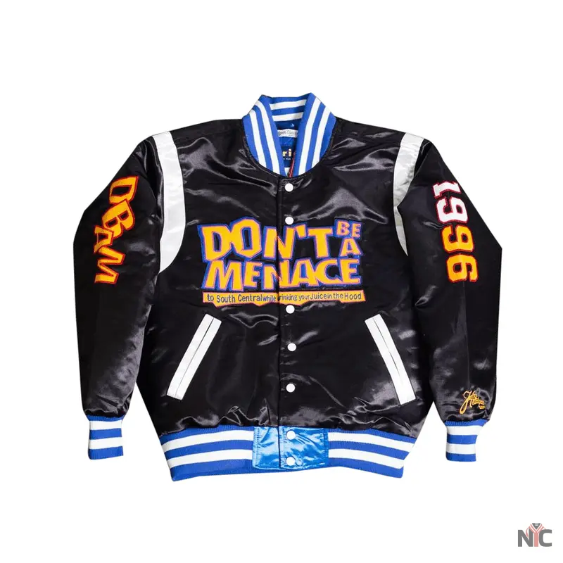 Headgear Classic Black Don’t Be a Menace Satin Jacket Clanton Jacket