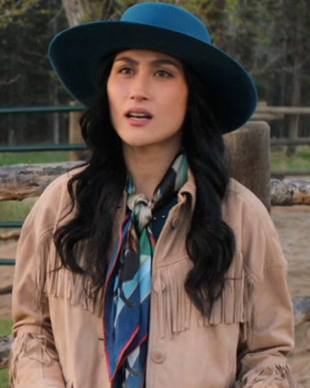 Brynn Godenir Heartland Season 20 Suede Fringed Leather Jacket
