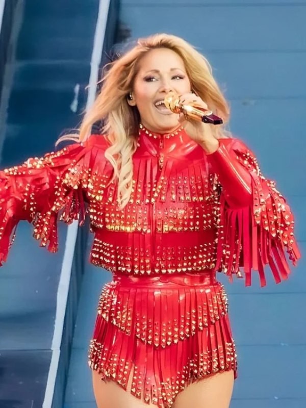 Helene Fischer 360 Stadion Tour Red Fringed Crop Jacket