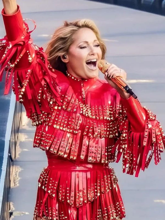 Helene Fischer 360 Stadion Tour Red Fringed Crop Jacket