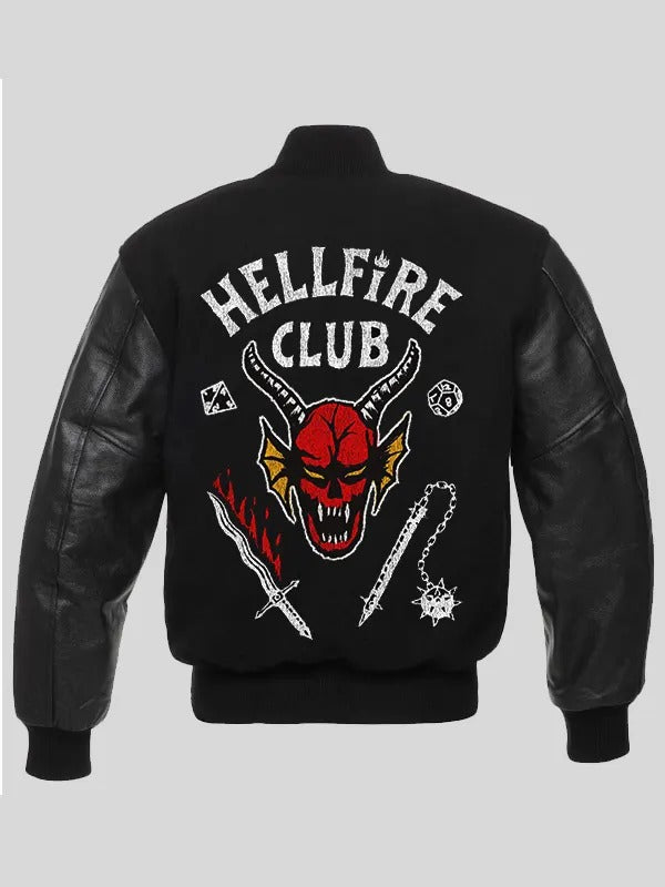 Stranger Things S04 Hellfire Club Varsity Jacket - back view