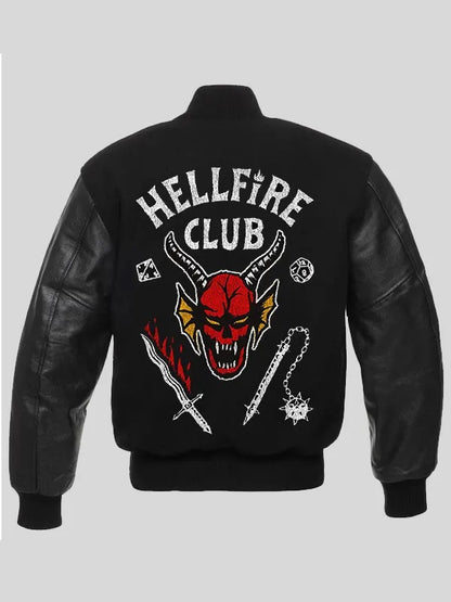 Stranger Things S04 Hellfire Club Varsity Jacket - back view