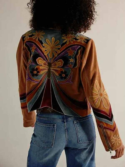 Days of Our Lives 2026 Ashley Puzemis Striped Suede Jacket - view 3