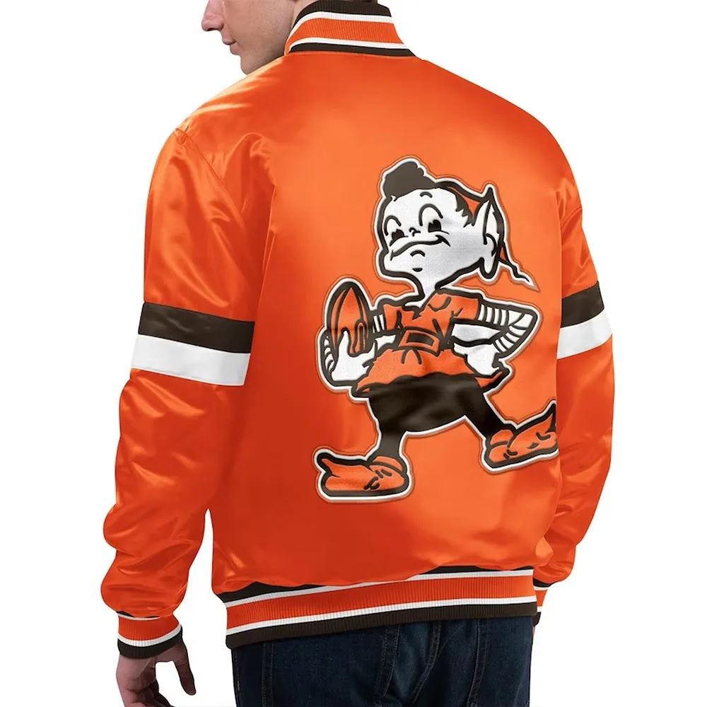 Home Game Cleveland Browns Orange Jacket - back view