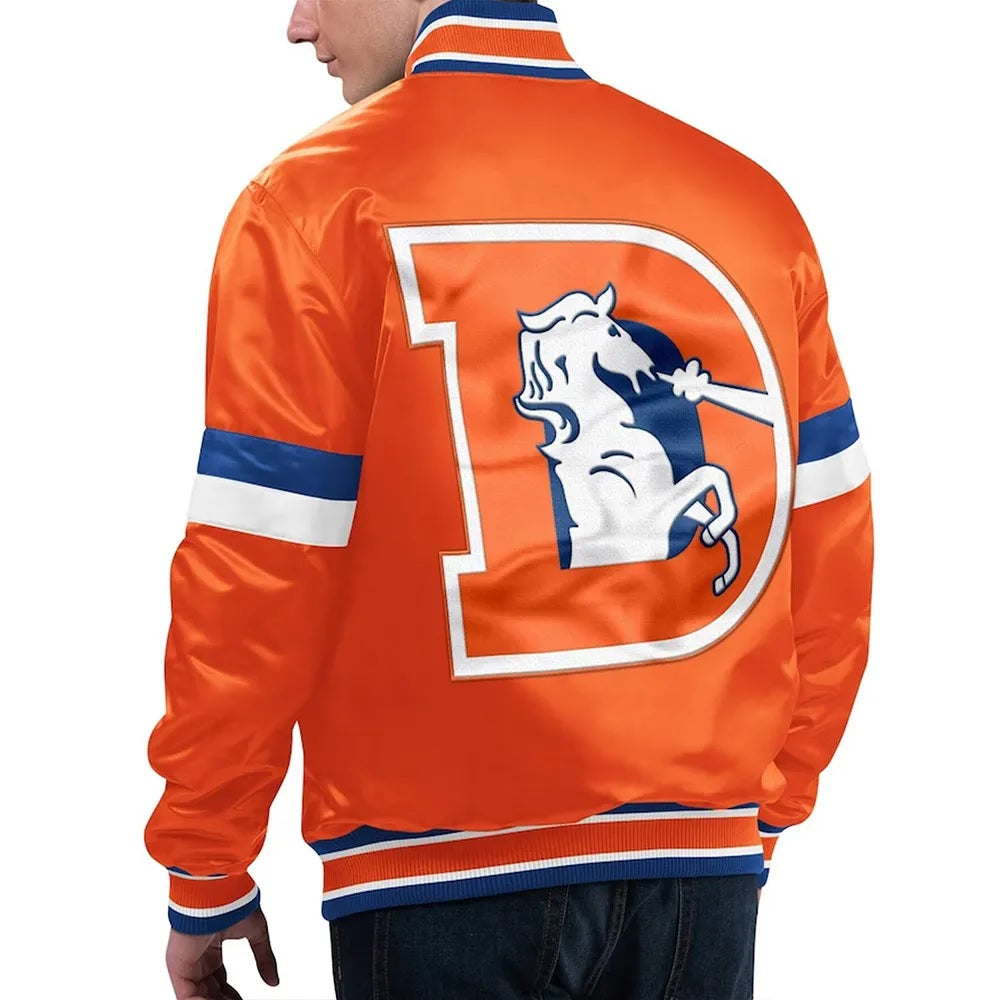 Home Game Denver Broncos Orange Jacket - back view
