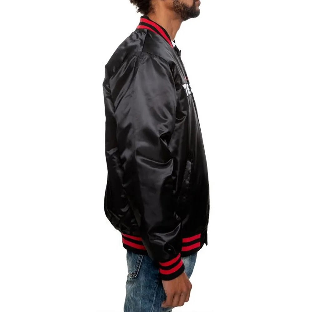 Houston Texans Black Satin Jacket - side view