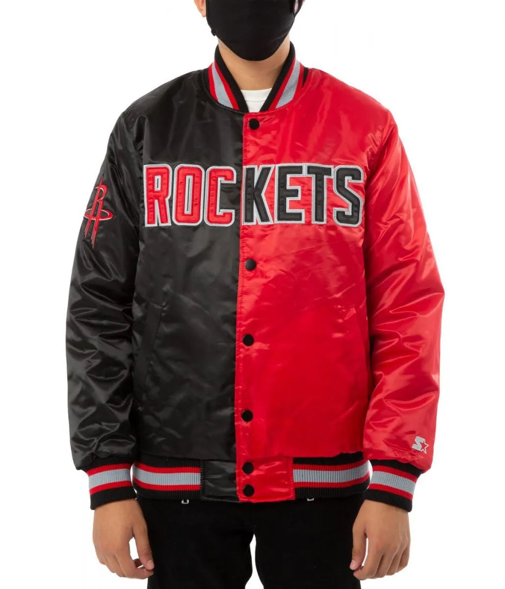 Houston Rockets Red and Black Jacket