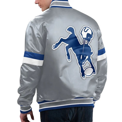 Indianapolis Colts Gridiron Classics Home Game Satin Jacket - back view