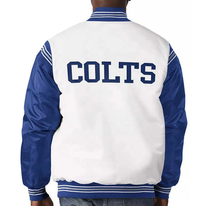 Indianapolis Colts Historic Logo Renegade Satin Jacket - back view