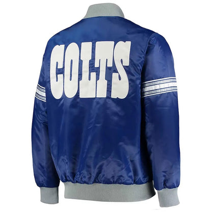 Indianapolis Colts Historic Logo Royal Satin Jacket - back view