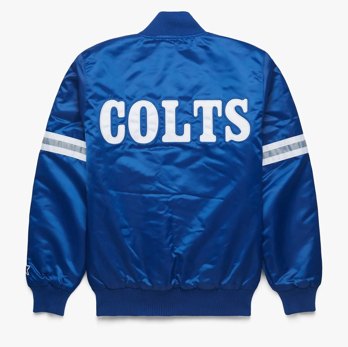 Indianapolis Colts Satin Varsity Jacket - back view