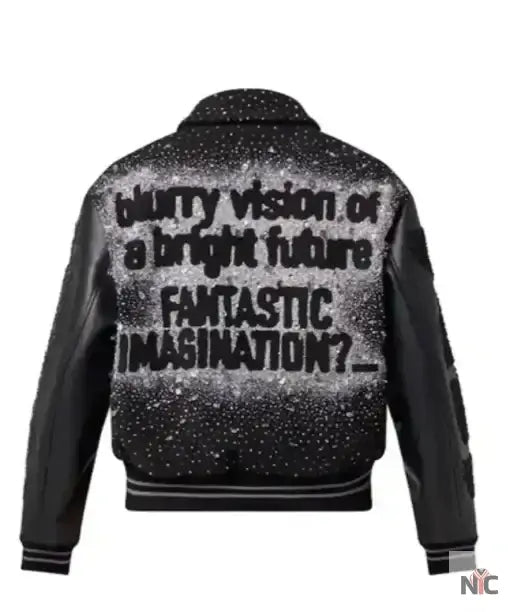 J-hope X Louis Vuitton Black Varsity Jacket Clanton Jacket