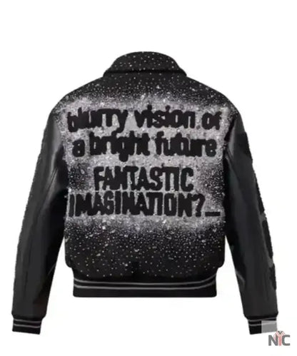 J-hope X Louis Vuitton Black Varsity Jacket Clanton Jacket