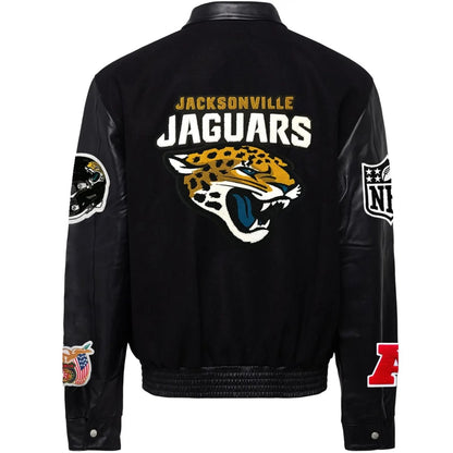 Jacksonville Jaguars Jeff Hamilton Wool and Leather Jacket - back view