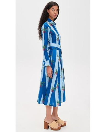 Abbott Elementary S6 Quinta Brunson Striped Palm Print Dress - view 3